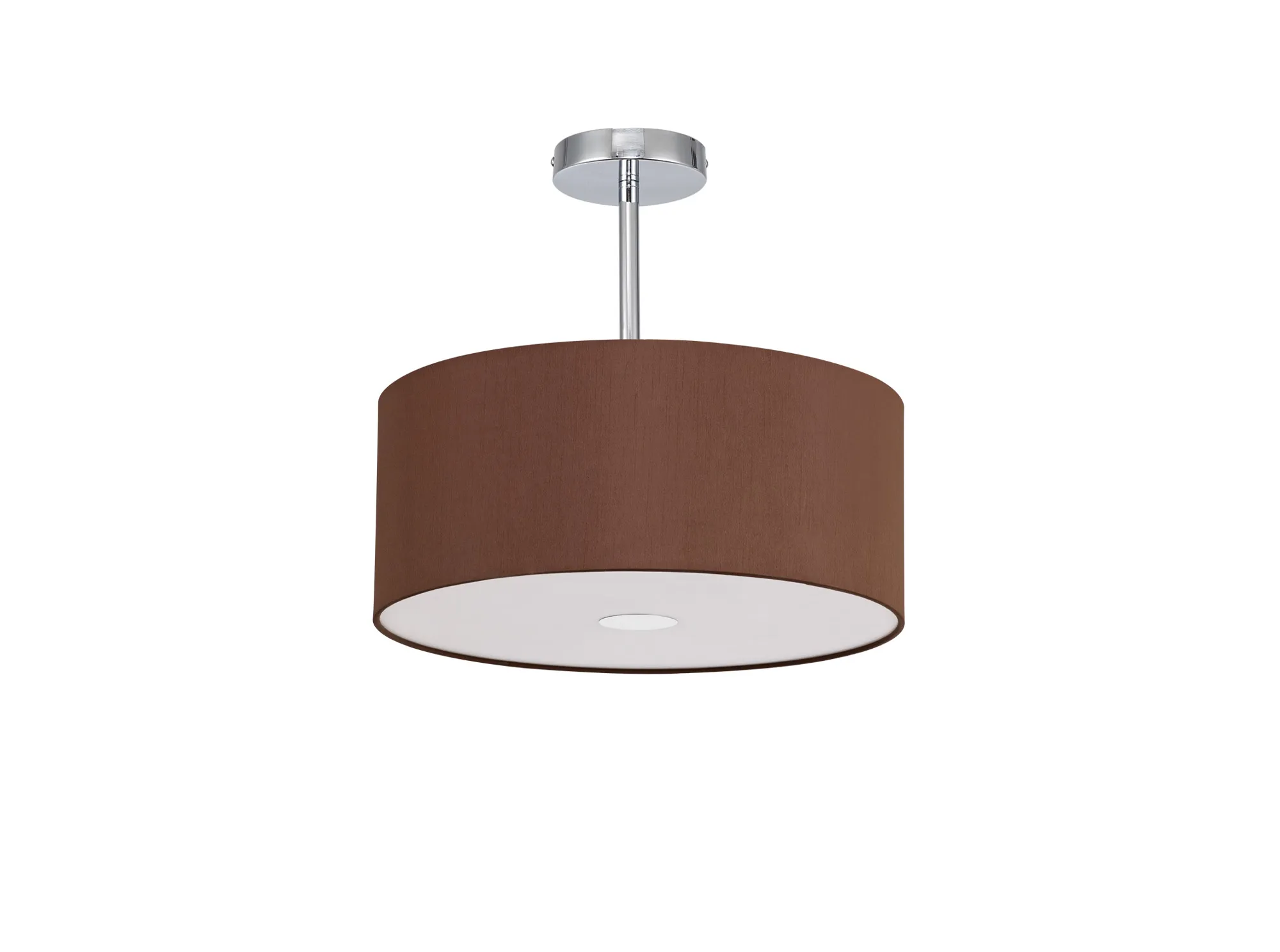 Baymont 40cm Semi Flush 1 Light Polished Chrome, Raw Cocoa/Grecian Bronze, Frosted Diffuser DK0098  Deco Baymont CH RC